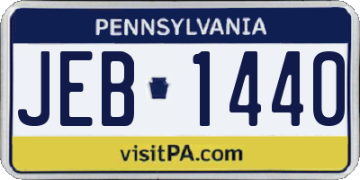 PA license plate JEB1440