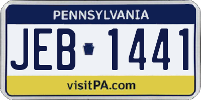 PA license plate JEB1441