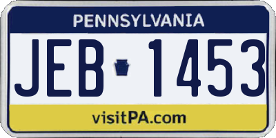 PA license plate JEB1453