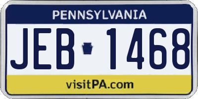 PA license plate JEB1468