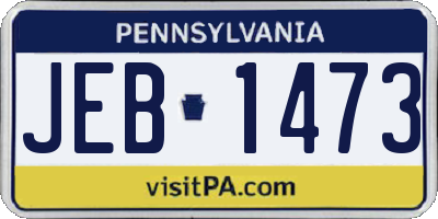 PA license plate JEB1473
