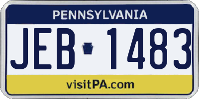 PA license plate JEB1483