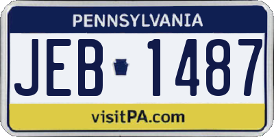 PA license plate JEB1487