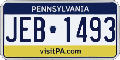 PA license plate JEB1493
