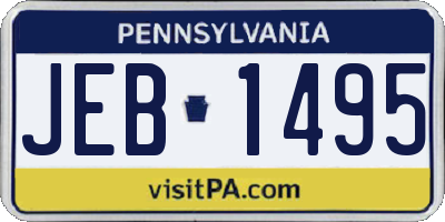 PA license plate JEB1495