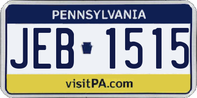 PA license plate JEB1515