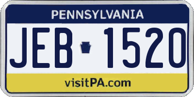 PA license plate JEB1520