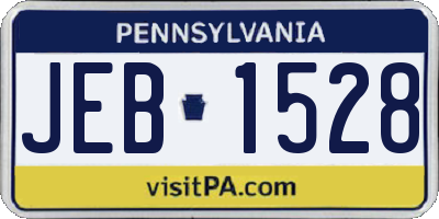 PA license plate JEB1528