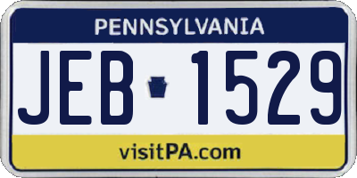 PA license plate JEB1529