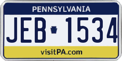 PA license plate JEB1534