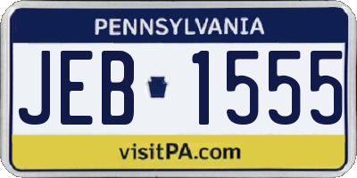 PA license plate JEB1555