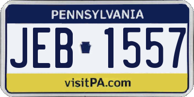 PA license plate JEB1557