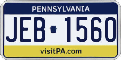 PA license plate JEB1560