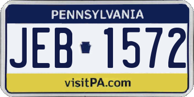 PA license plate JEB1572