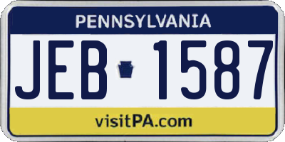 PA license plate JEB1587