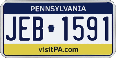 PA license plate JEB1591