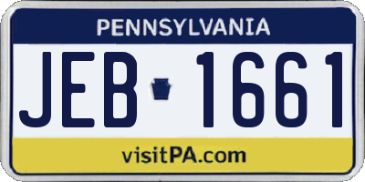 PA license plate JEB1661