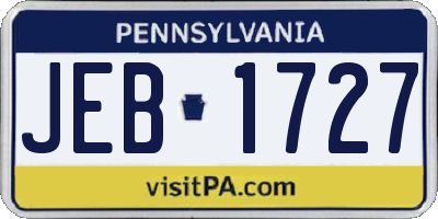 PA license plate JEB1727
