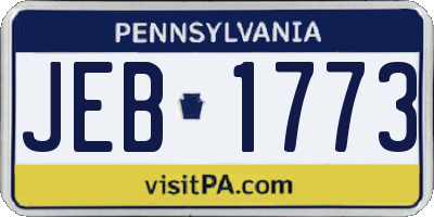 PA license plate JEB1773
