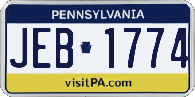 PA license plate JEB1774