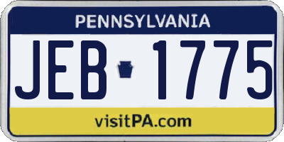 PA license plate JEB1775