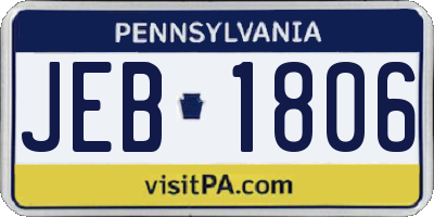 PA license plate JEB1806
