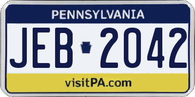 PA license plate JEB2042