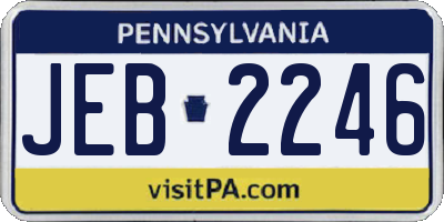 PA license plate JEB2246