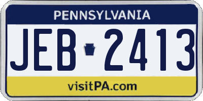 PA license plate JEB2413