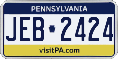 PA license plate JEB2424