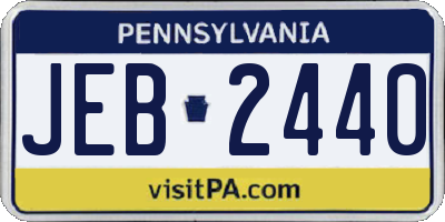 PA license plate JEB2440