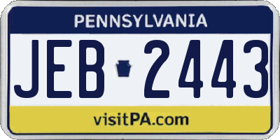 PA license plate JEB2443