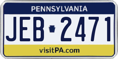 PA license plate JEB2471