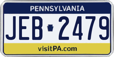 PA license plate JEB2479