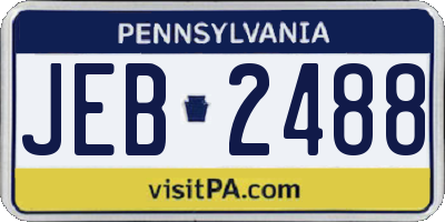 PA license plate JEB2488