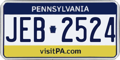 PA license plate JEB2524