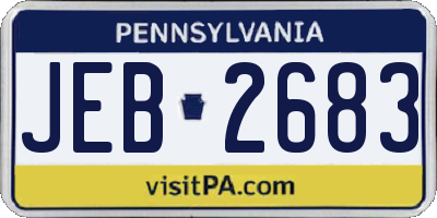 PA license plate JEB2683