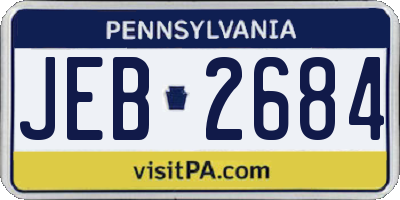 PA license plate JEB2684