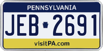 PA license plate JEB2691