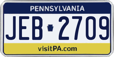 PA license plate JEB2709