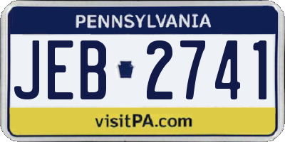 PA license plate JEB2741