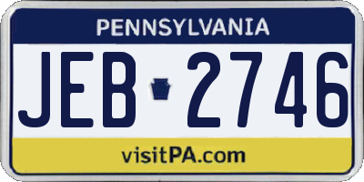 PA license plate JEB2746
