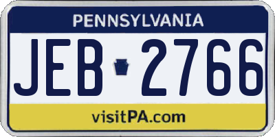 PA license plate JEB2766