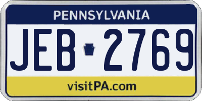 PA license plate JEB2769