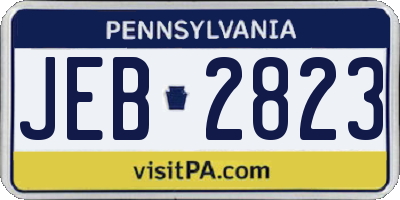 PA license plate JEB2823