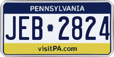 PA license plate JEB2824