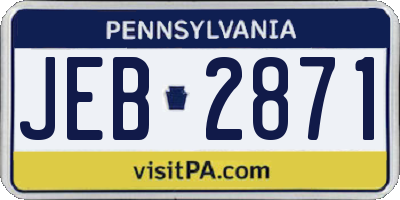 PA license plate JEB2871