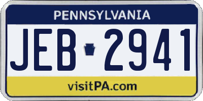 PA license plate JEB2941