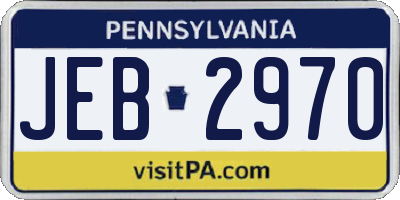 PA license plate JEB2970