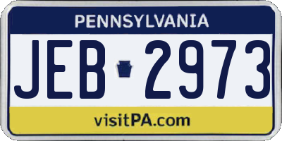 PA license plate JEB2973
